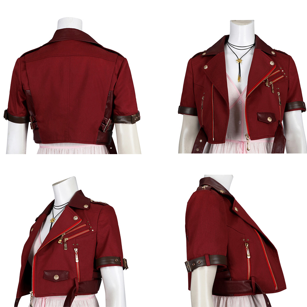 Final Fantasy VII Rebirth Aerith Gainsborough Cosplay Costume Coat Dress Boots