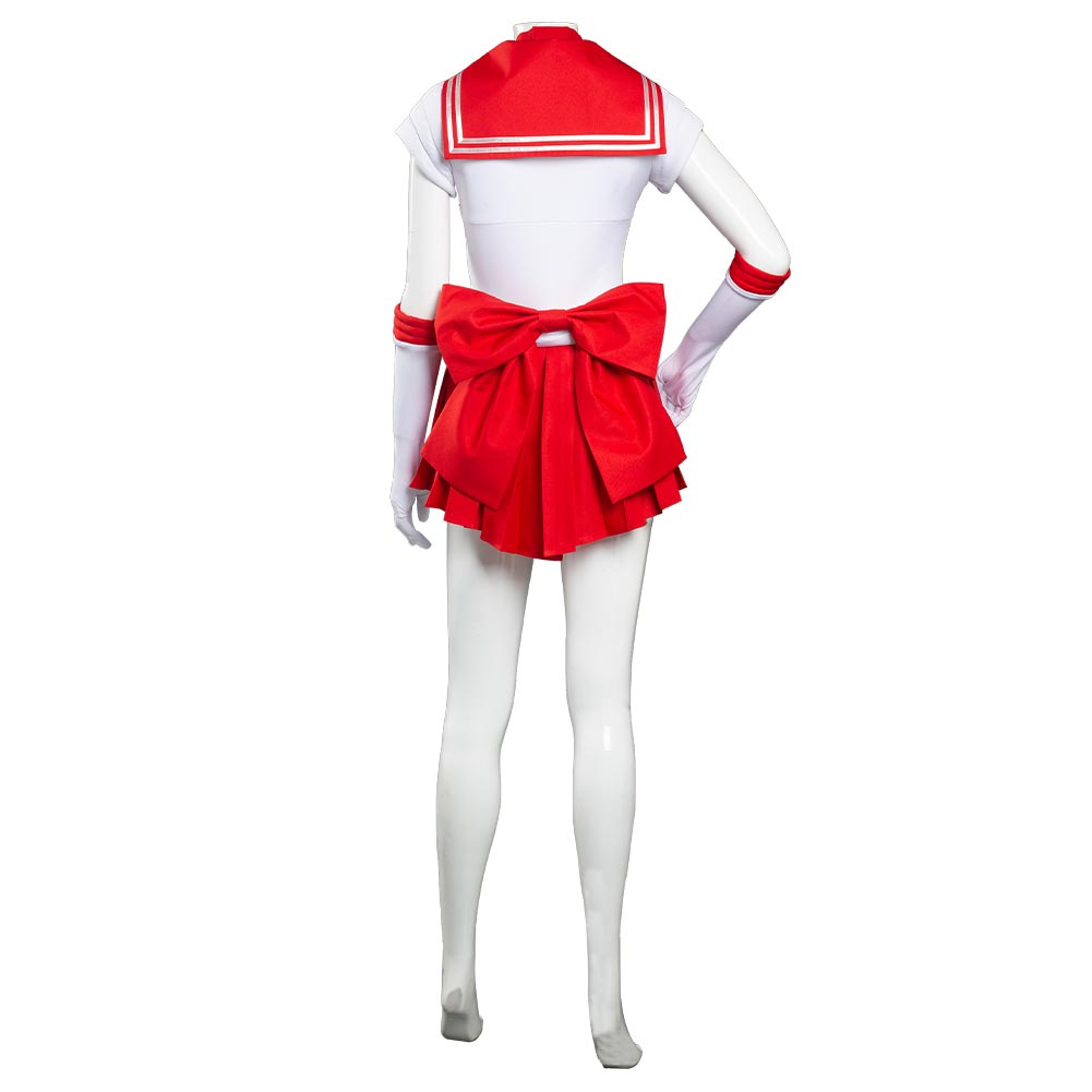Sailor Moon Hino Rei Sailor Mars Red Uniform Dress Outfits Cosplay Costume