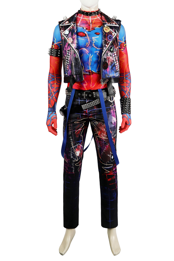 Spider-Man: Across The Spider-Verse Spider-Punk Hobart 'Hobie' Brown  Cosplay Costume Halloween Costume Sets DC Movie 5200
