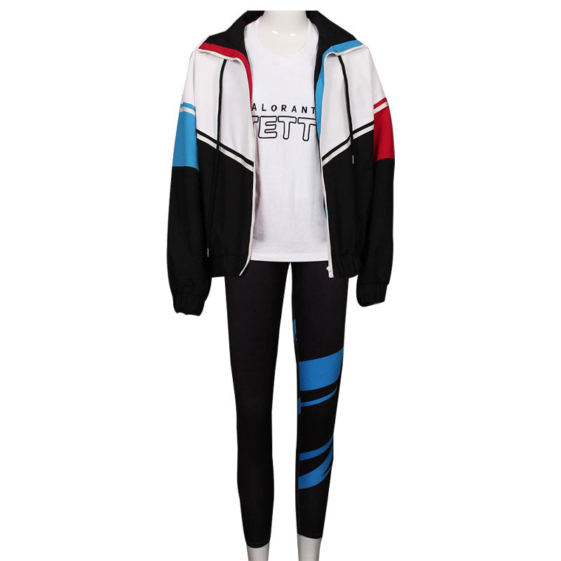 Valorant Jett White Black Coat Cosplay Costume