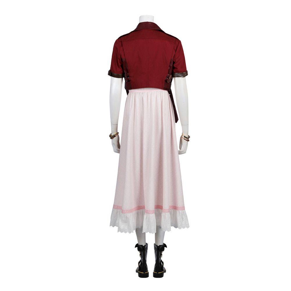 Final Fantasy VII Rebirth Aerith Gainsborough Cosplay Costume Coat Dress Boots
