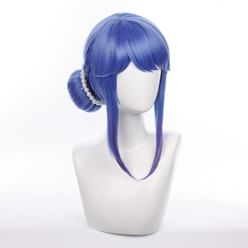Game LOL Crystal Rose Sona Blue Cosplay Wigs