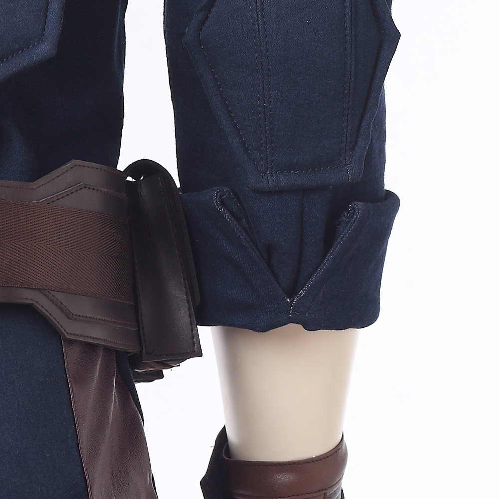 Marvel Movie Avengers Infinity War Captain America Steve Rogers Blue Battle Suit Halloween Cosplay Costume Full Set M20180193