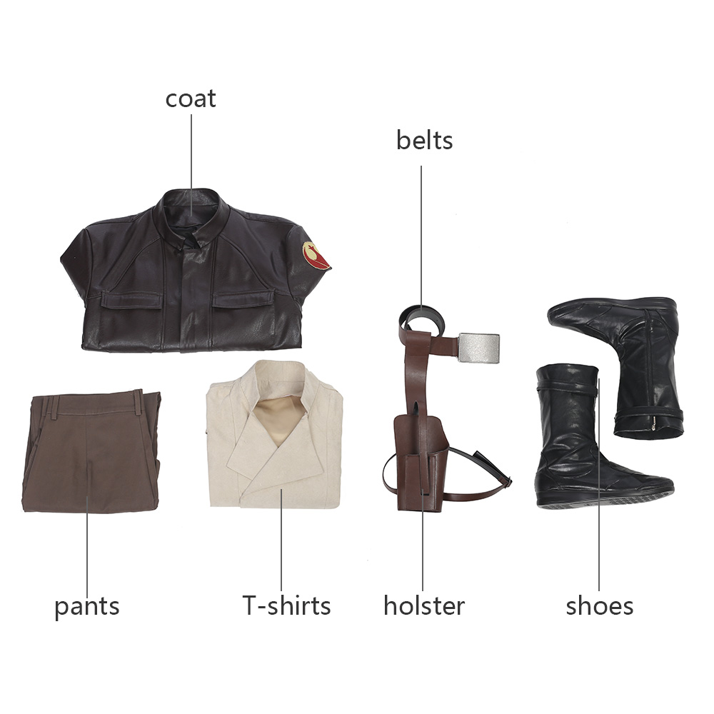 Movie Poe Dameron Costume Star Wars 8 Cosplay Halloween Costume Sets M20170164