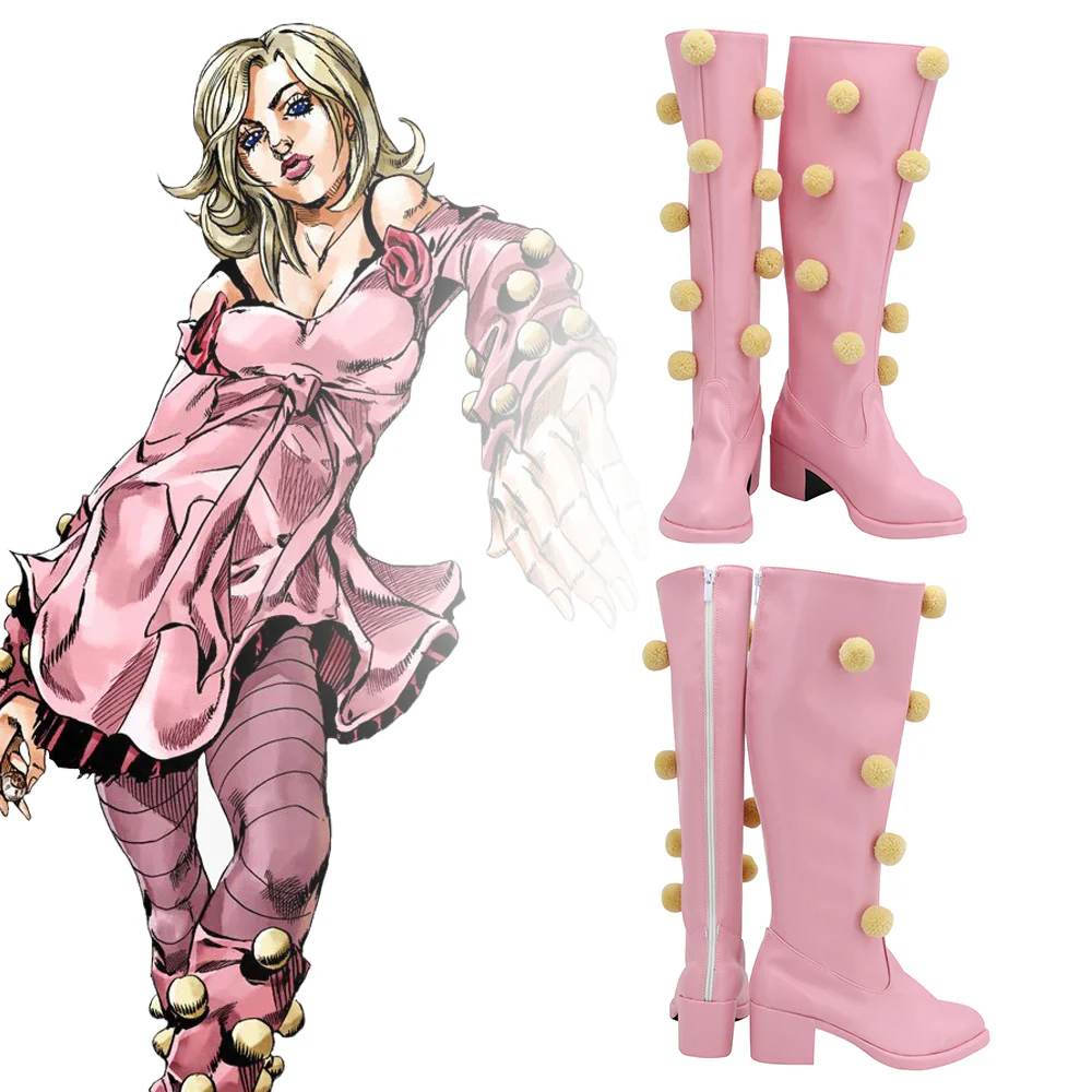 JoJo's Bizarre Adventure: Steel Ball Run Lucy Pink Shoes Cosplay Boots