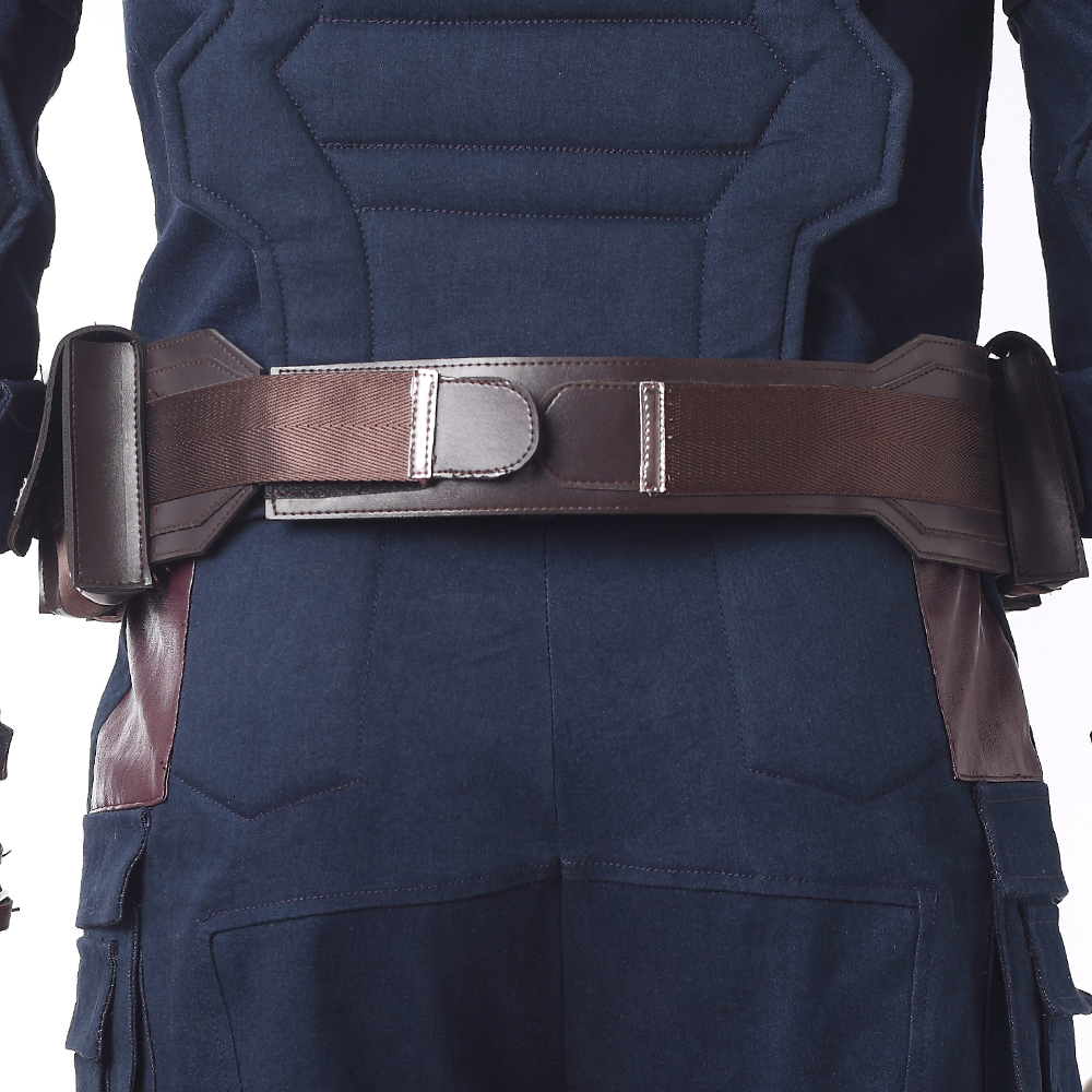 Marvel Movie Avengers Infinity War Captain America Steve Rogers Blue Battle Suit Halloween Cosplay Costume Full Set M20180193