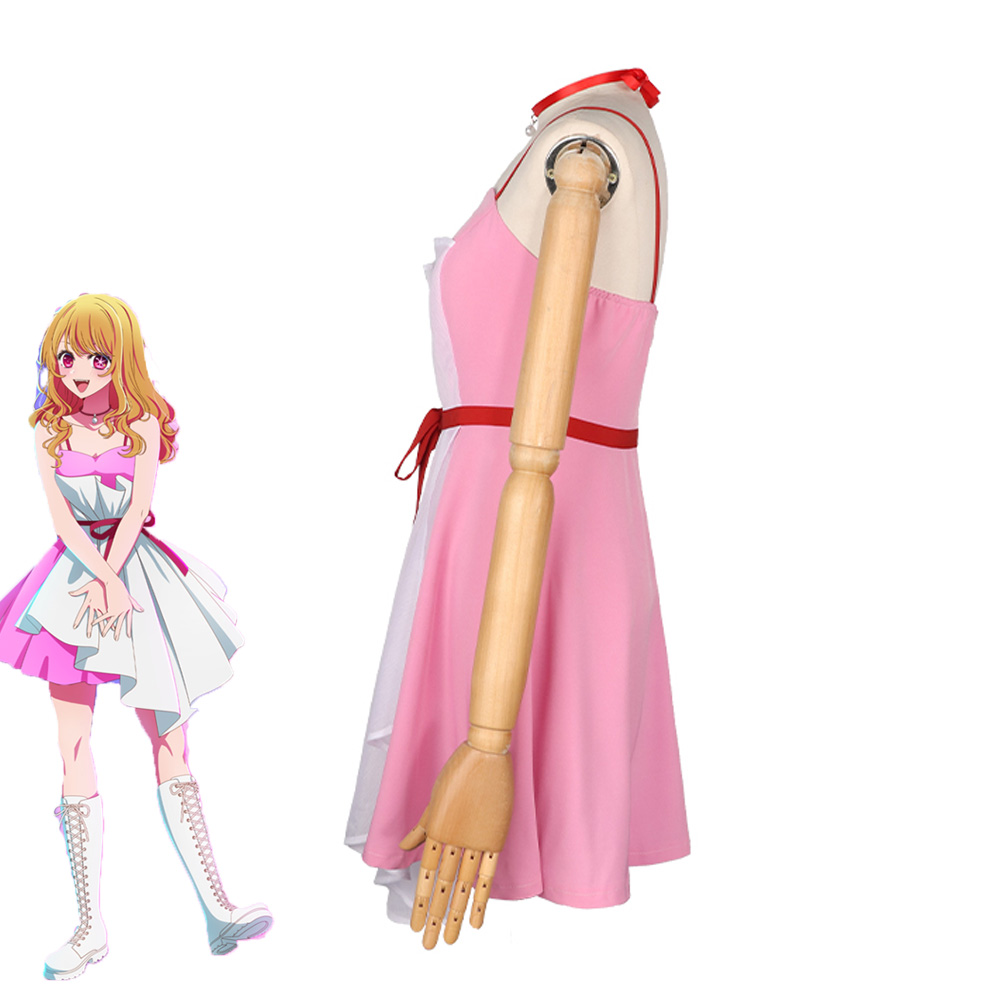 Anime Oshi No Ko Ai Ruby Hoshino Cosplay Costume Rubii Pink Ceremonial Dress Outfit