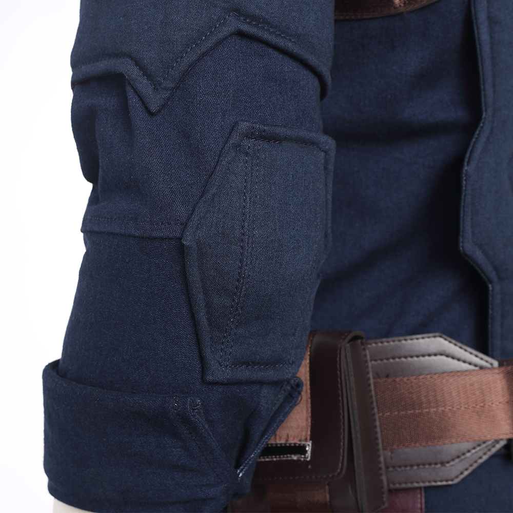 Marvel Movie Avengers Infinity War Captain America Steve Rogers Blue Battle Suit Halloween Cosplay Costume Full Set M20180193