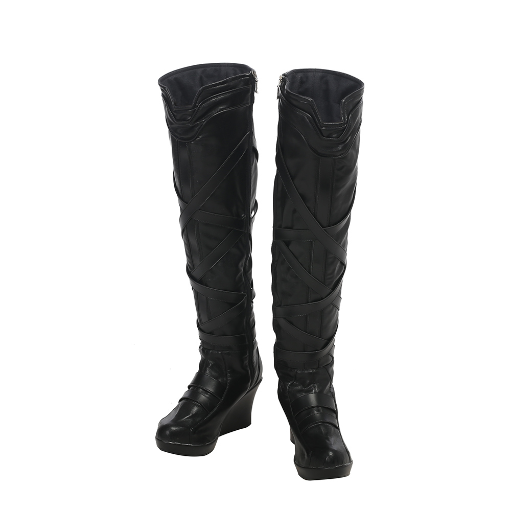 Marvel Movie Thor Ragnarok Valkyrie Black Battle Suit Halloween Cosplay Costume Blue Cloak M20170165