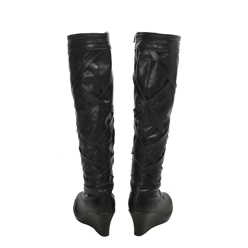 Marvel Movie Thor Ragnarok Valkyrie Black Battle Suit Halloween Cosplay Costume Blue Cloak M20170165