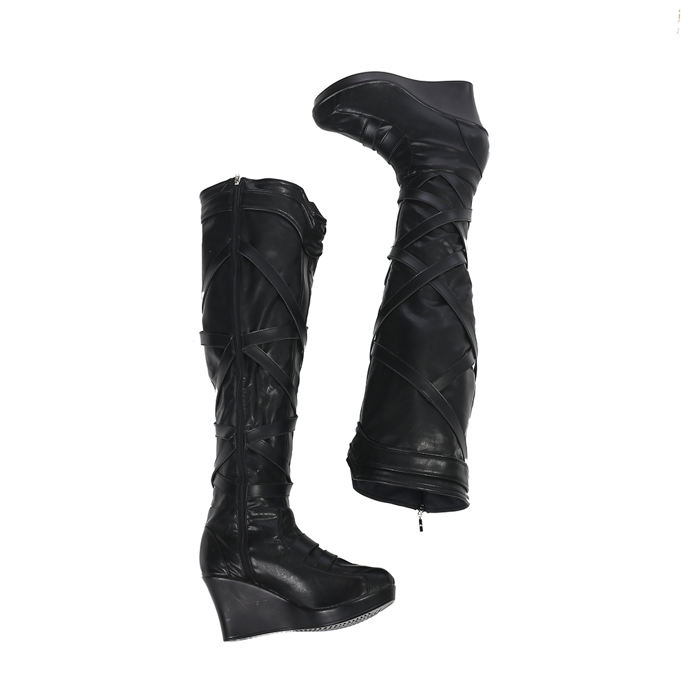 Marvel Movie Thor Ragnarok Valkyrie Black Battle Suit Halloween Cosplay Costume Blue Cloak M20170165