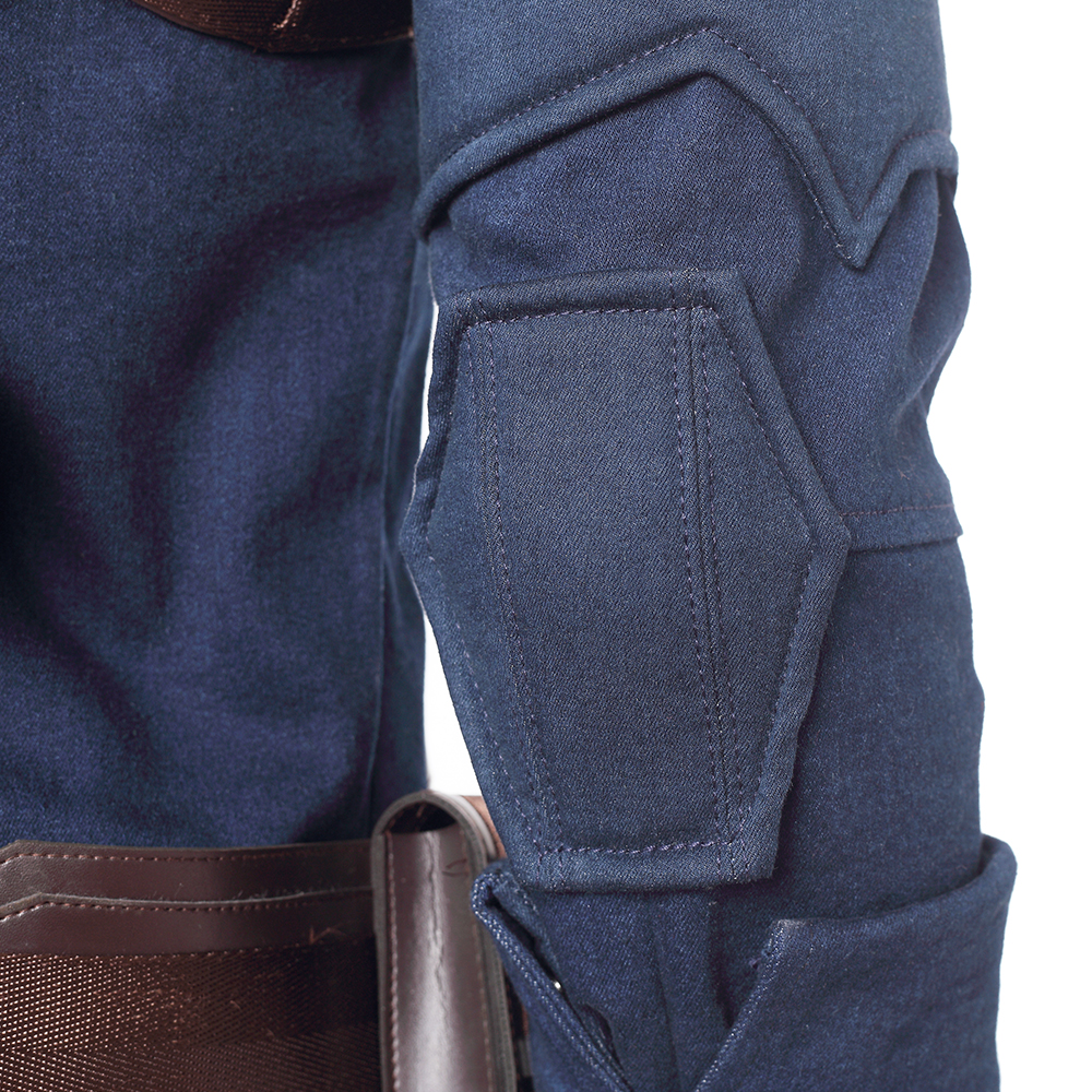 Marvel Movie Avengers Infinity War Captain America Steve Rogers Blue Battle Suit Halloween Cosplay Costume Full Set M20180193