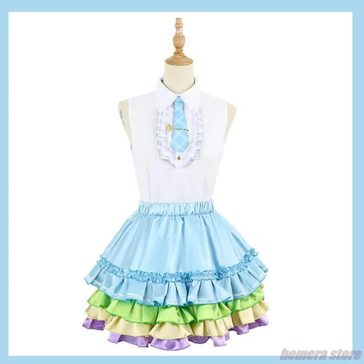 Anime Bang Dream ! Girls Band Party! Hikawa Hina Cosplay Costume Lolita Princess Skirt Wig Suit 