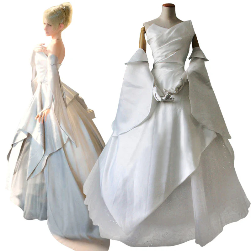 Final Fantasy XV Lunafreya Nox Fleuret Wedding Dress Cosplay Costume