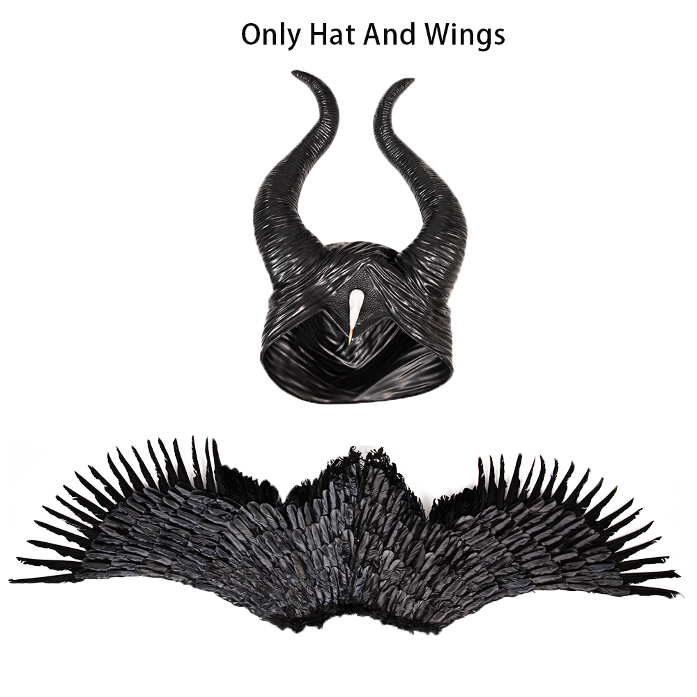 Movie Maleficent Disguise Disney Sleeping Beauty Cosplay Costume With Hat And Wings  M20190310