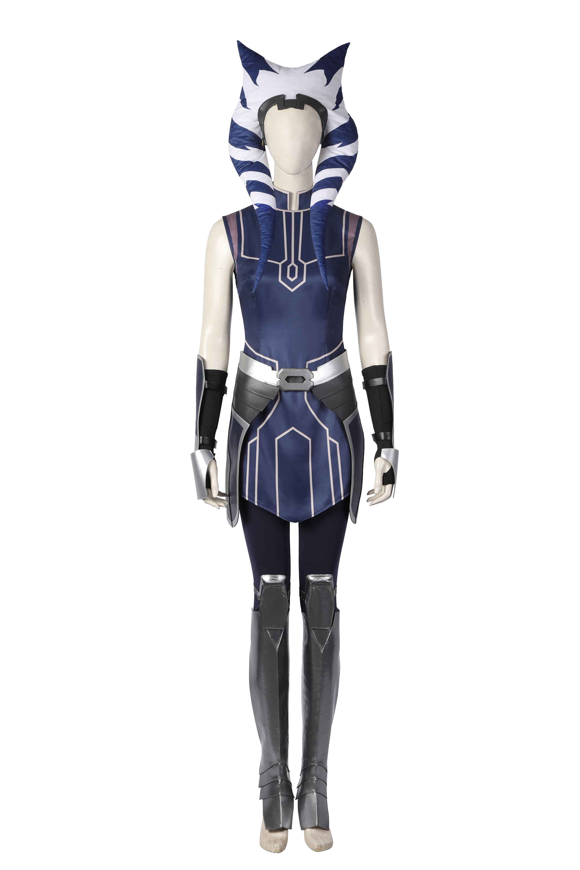 Movie Star Wars Clone Ahsoka Full Set Outfits Halloween Cosplay Costume