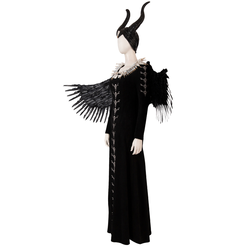 Movie Maleficent Disguise Disney Sleeping Beauty Cosplay Costume With Hat And Wings  M20190310