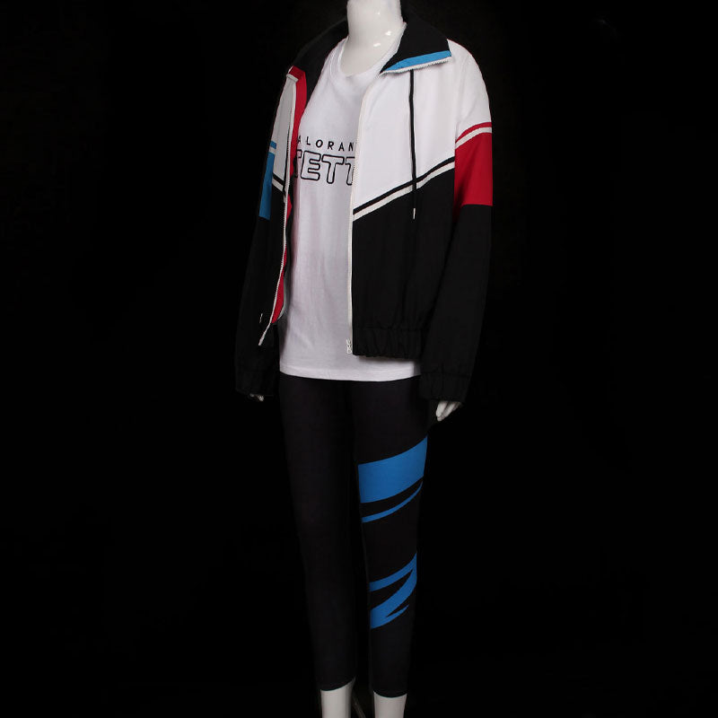 Valorant Jett White Black Coat Cosplay Costume