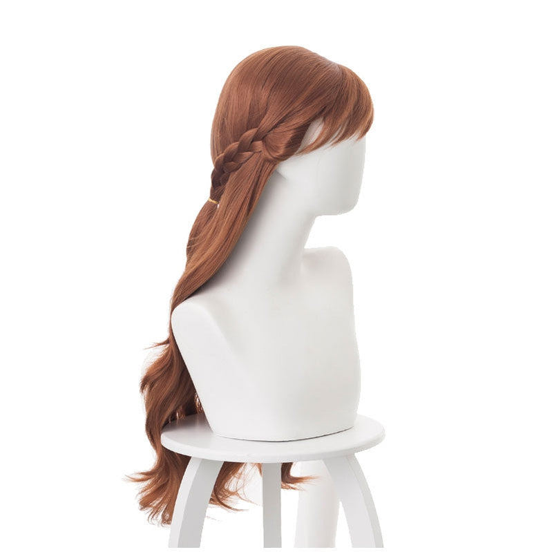 Movie Frozen 2 Princess Anna Brown Long Cosplay Wigs