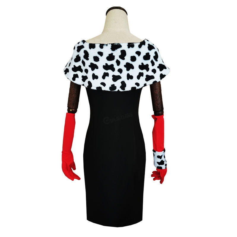 Movie Cruella De Vil Dalmatian Outfits Halloween Cosplay Costumes