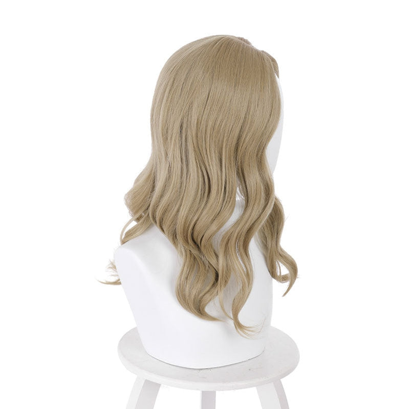 Movie Resident Evil Village Bela Dimitrescu Brown-Yellow Long Curly Cosplay Wigs