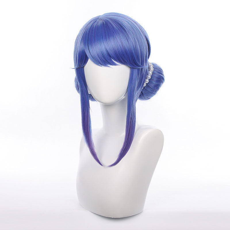 Game LOL Crystal Rose Sona Blue Cosplay Wigs
