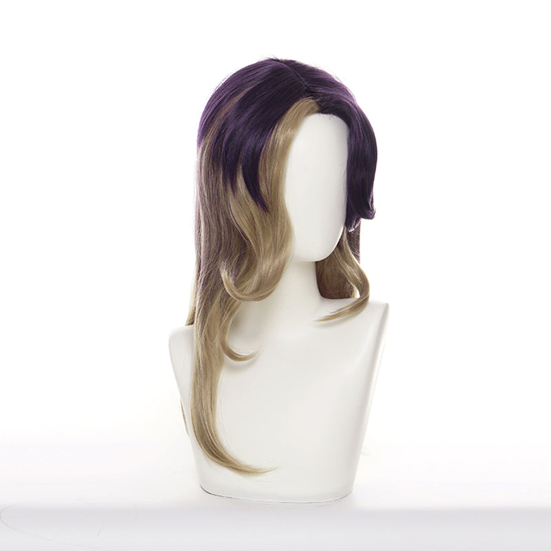 Game LOL Coven Ahri Purple Blonde Long Cosplay Wigs