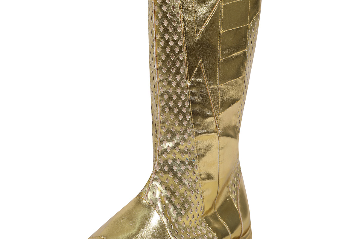 DC Movie The Flash S8 Cosplay Costumes Barry Allen Suit With Golden Boots 4906