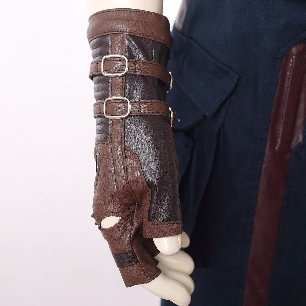 Marvel Movie Avengers Infinity War Captain America Steve Rogers Blue Battle Suit Halloween Cosplay Costume Full Set M20180193