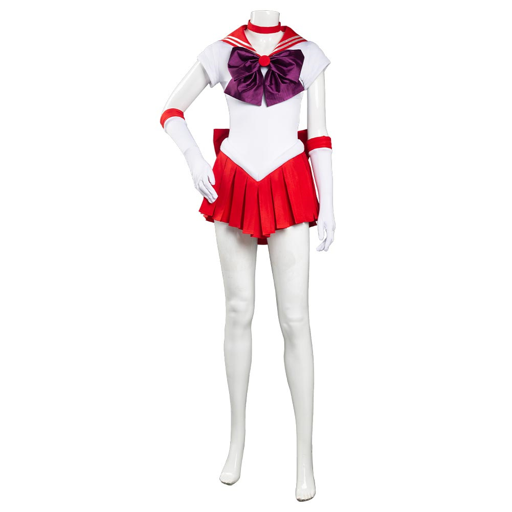 Sailor Moon Hino Rei Sailor Mars Red Uniform Dress Outfits Cosplay Costume