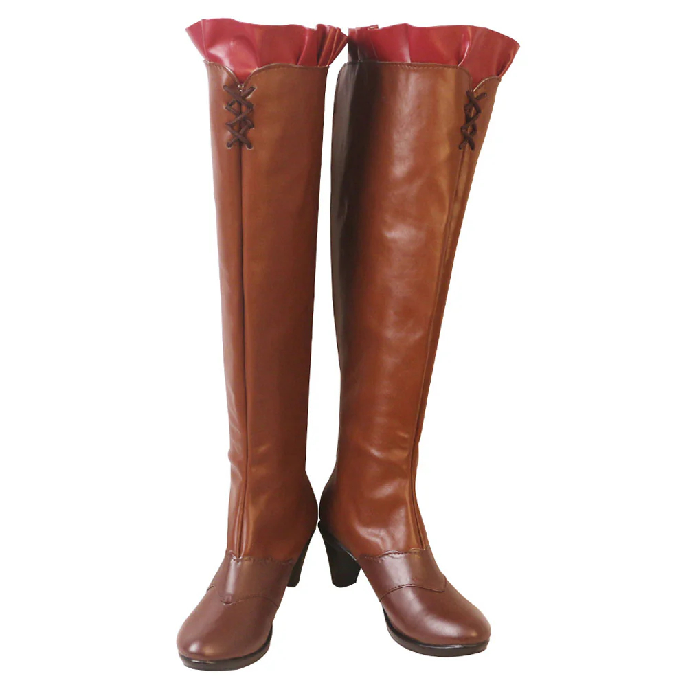 Black Clover Mimosa Vermilion Brown Shoes Cosplay Boots