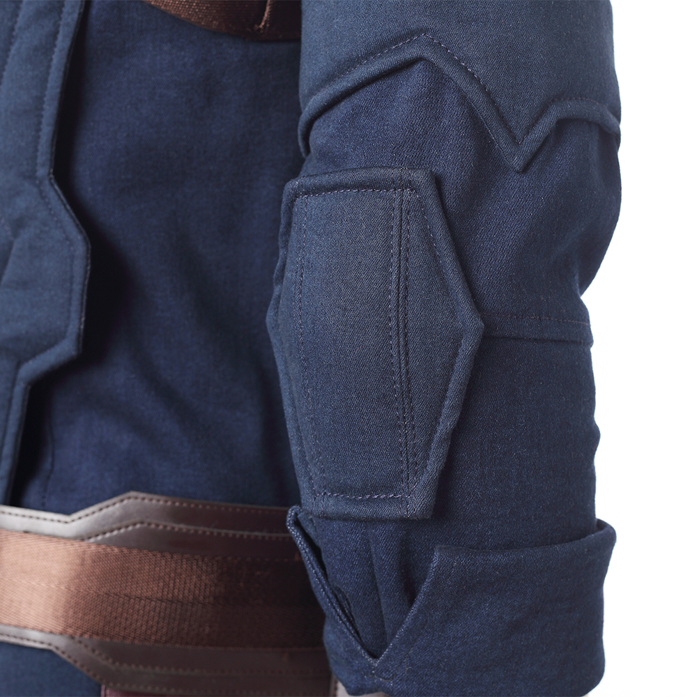 Marvel Movie Avengers Infinity War Captain America Steve Rogers Blue Battle Suit Halloween Cosplay Costume Full Set M20180193