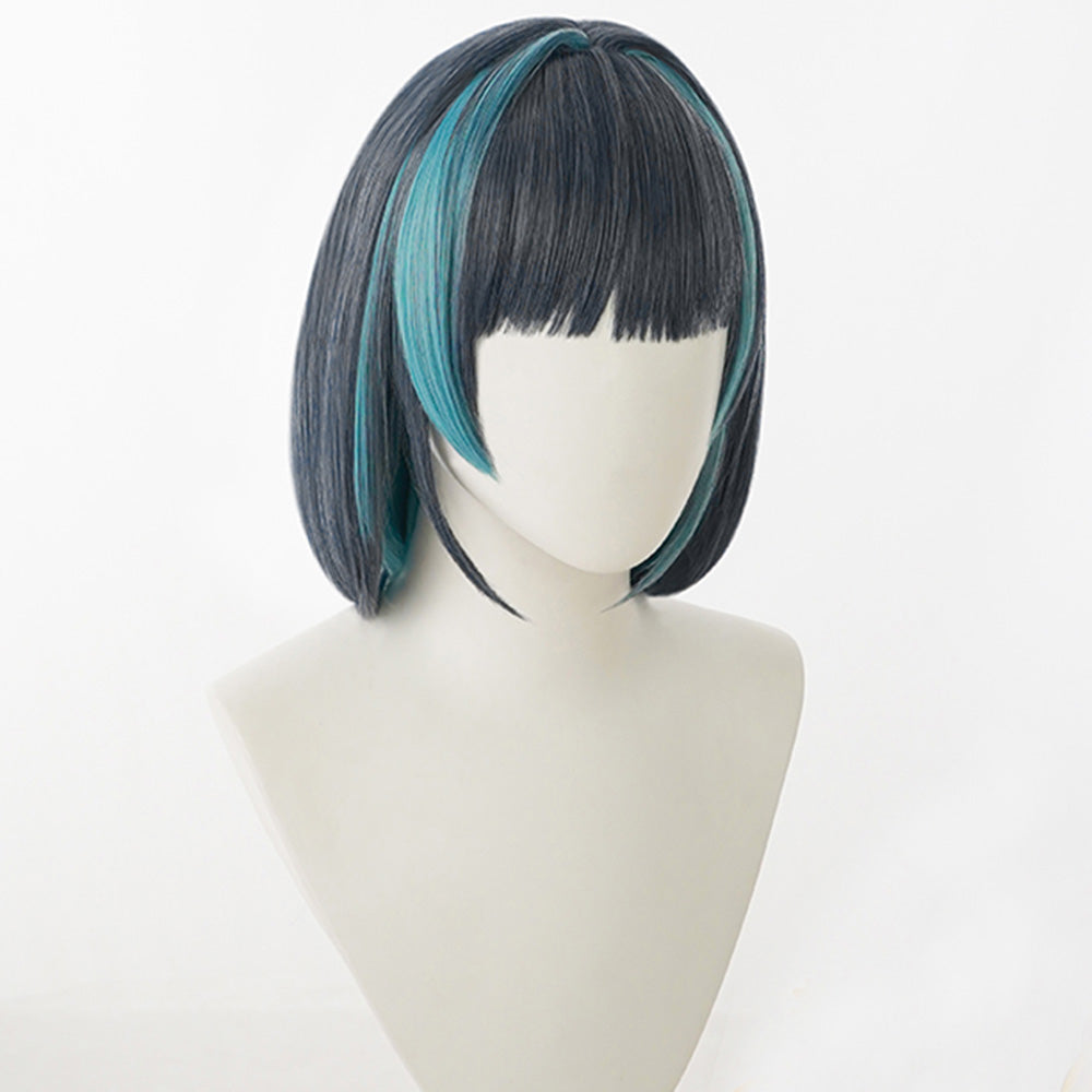 Azur Lane HMS Cheshire Cosplay Wig Grey Blue Green