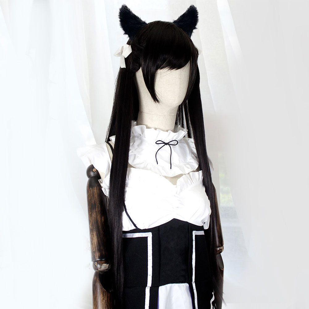 Azur Lane Takao Black Cosplay Wig + Ears