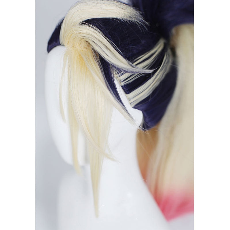 LOL KDA The Baddest Akali Blue Blonde Ponytail Cosplay Wigs