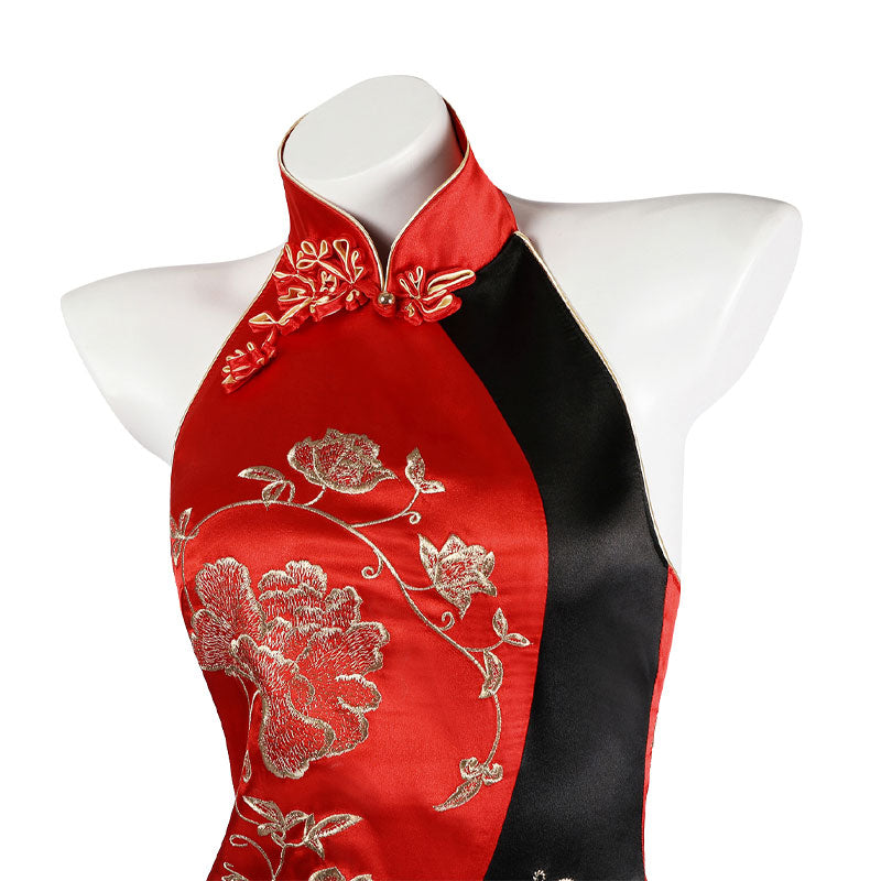 Resident Evil 4 Ada Wong Cheongsam Black Red Cosplay Costumes