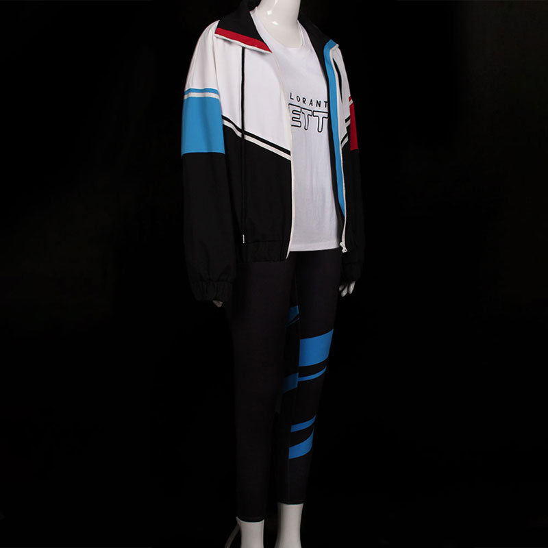 Valorant Jett White Black Coat Cosplay Costume