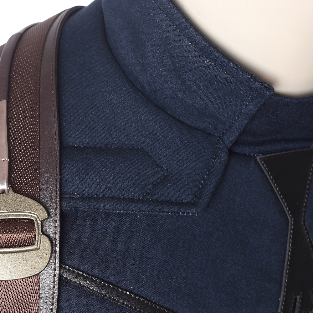 Marvel Movie Avengers Infinity War Captain America Steve Rogers Blue Battle Suit Halloween Cosplay Costume Full Set M20180193