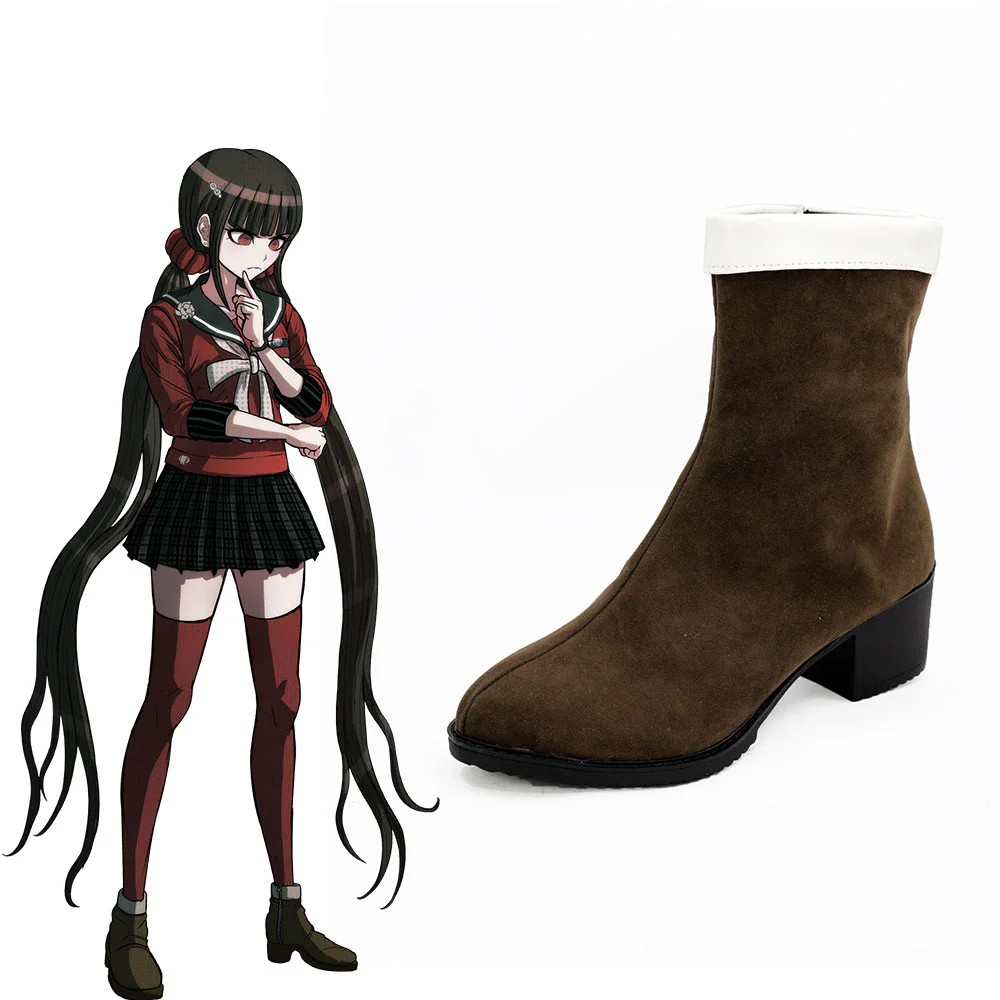 Danganronpa V3: Killing Harmony Maki Harukawa Brown Shoes Cosplay Boots