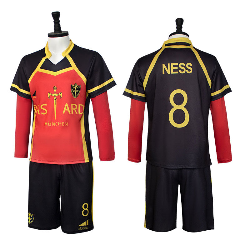 Anime Blue Lock Yoichi Isagi Jerseys Black Cosplay Costumes