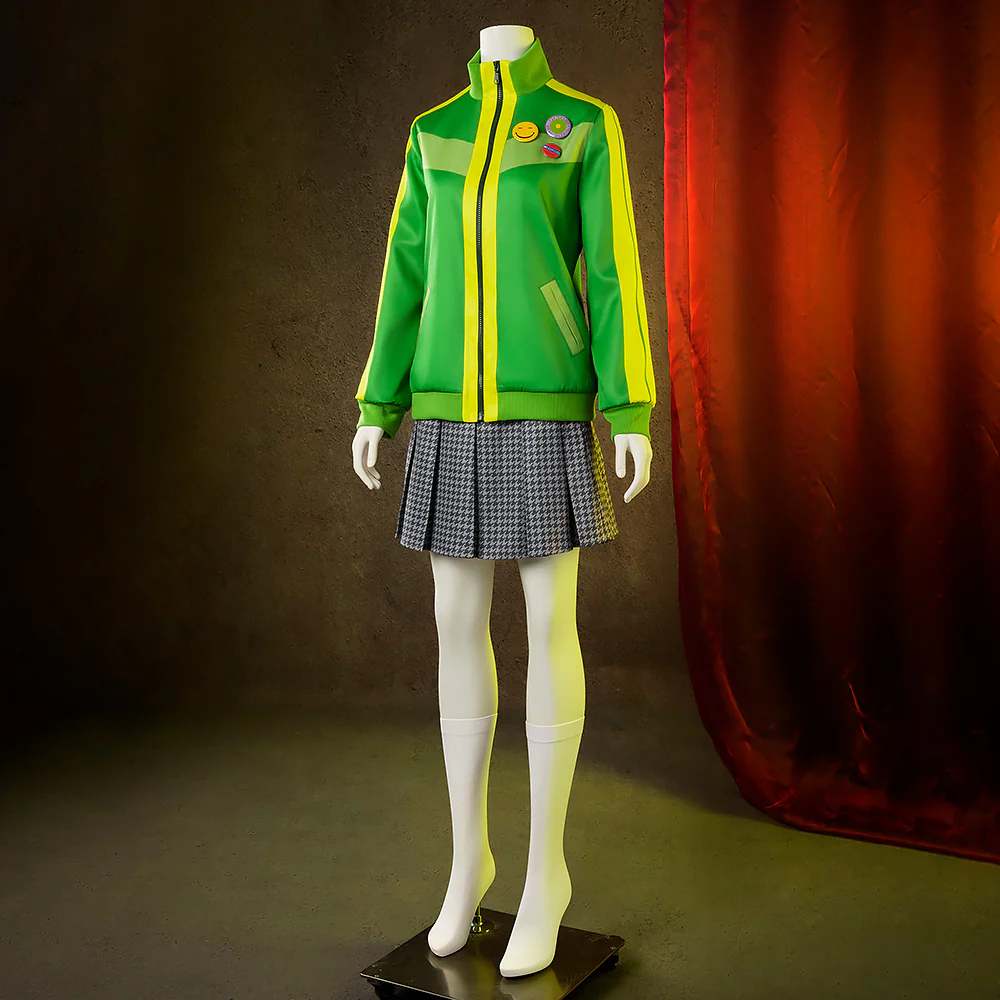 Persona 4 Golden Satonaka Chie Green Cosplay Costume