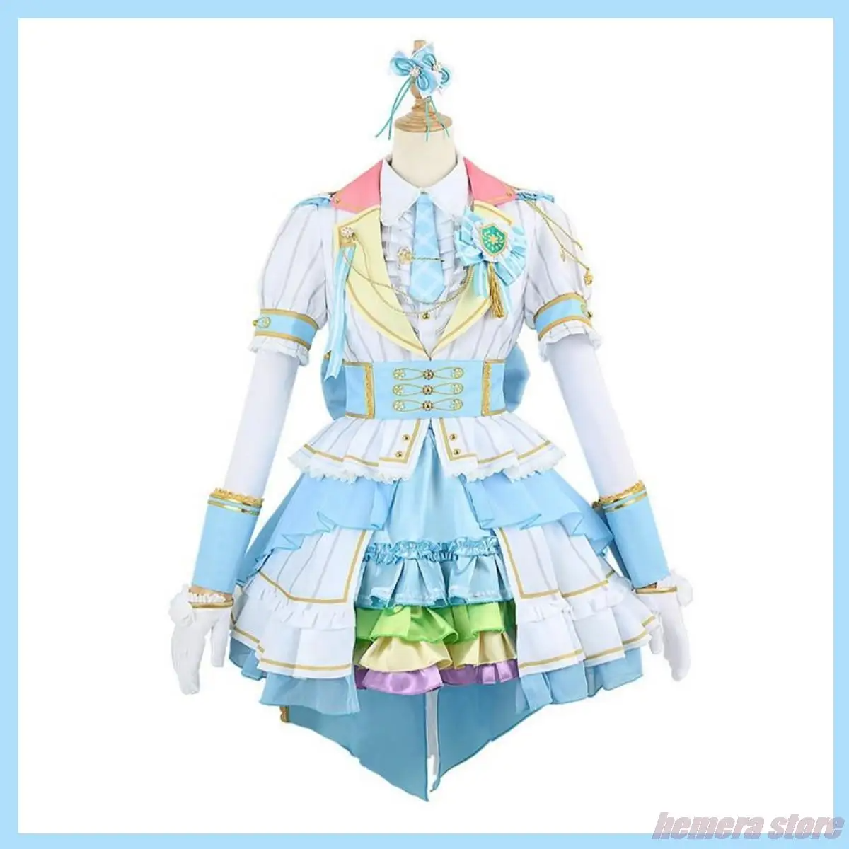 Anime Bang Dream ! Girls Band Party! Hikawa Hina Cosplay Costume Lolita Princess Skirt Wig Suit 