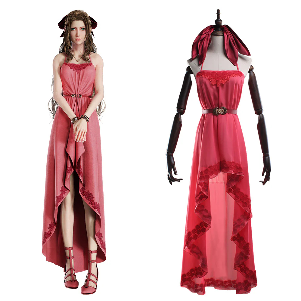 Final Fantasy VII Remake FF7 Aerith Gainsborough Pink Cosplay Costume