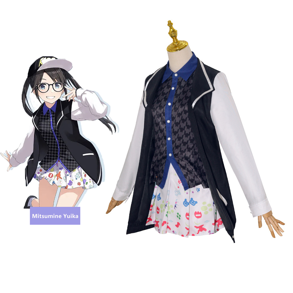 Game The Idolm@Ster Mitsumine Yuika Cosplay Costume Coat Shirt,Dress