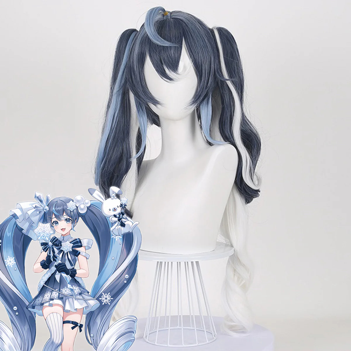 Vocaloid Hatsune Miku Snow Miku 2025 Blue White Cosplay Wig
