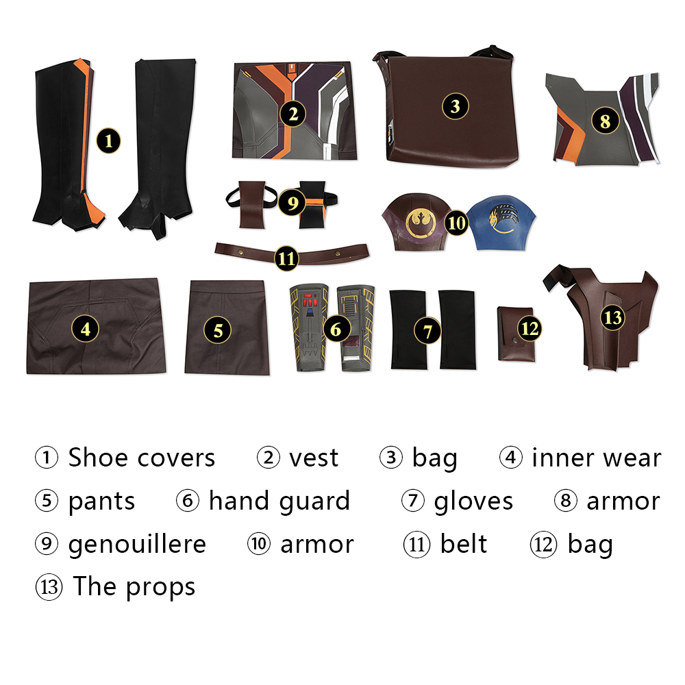 Movie Star Wars Ahsoka Sabine Wren Cosplay Costumes Slave Outfit 5230