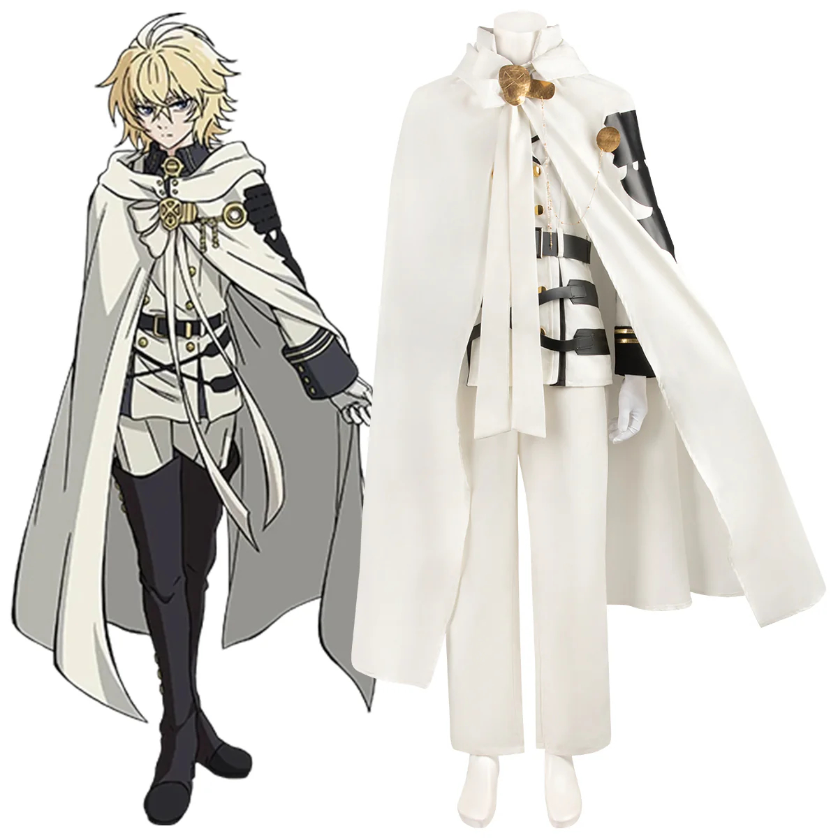 Seraph of the End Vampire Reign Owari no Serafu Mikaela Hyakuya Hyakuya Mikaera Cosplay Costume