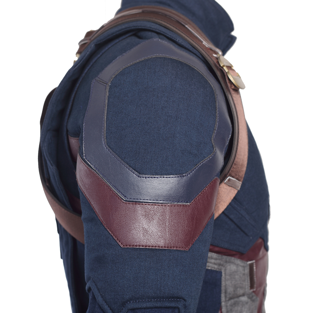 Marvel Movie Avengers Infinity War Captain America Steve Rogers Blue Battle Suit Halloween Cosplay Costume Full Set M20180193