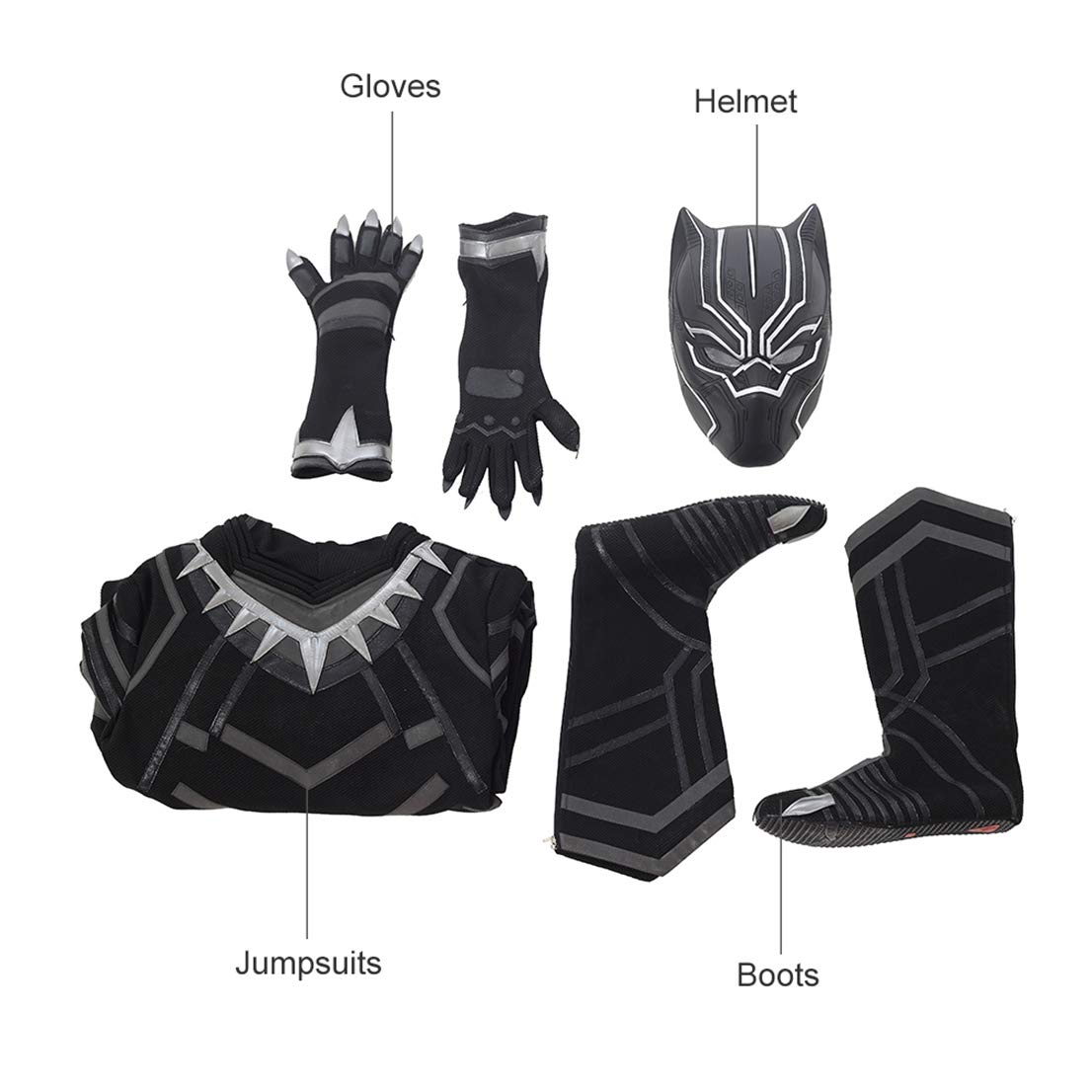 Black panther marvel superhero cosplay costume bodysuit jumpsuit for kids aldult halloween carnival party cosplay costumes
