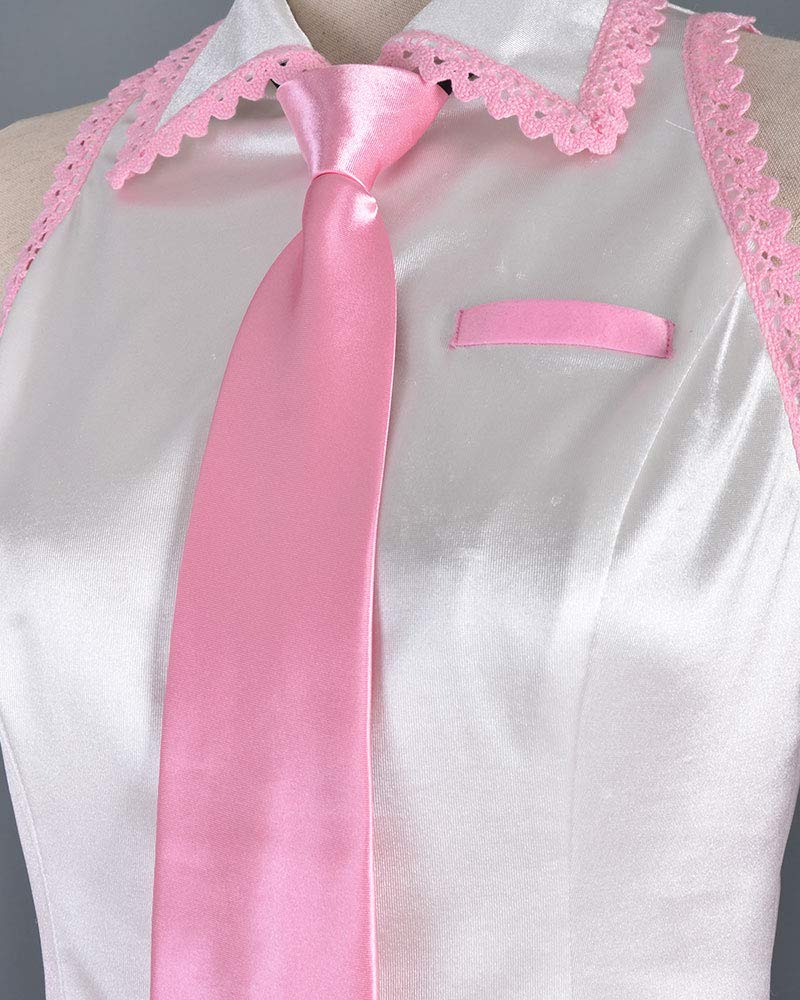 Haikyuu Women Pink Cosplay Dress with Socks Hair Pins Halloween Costume
